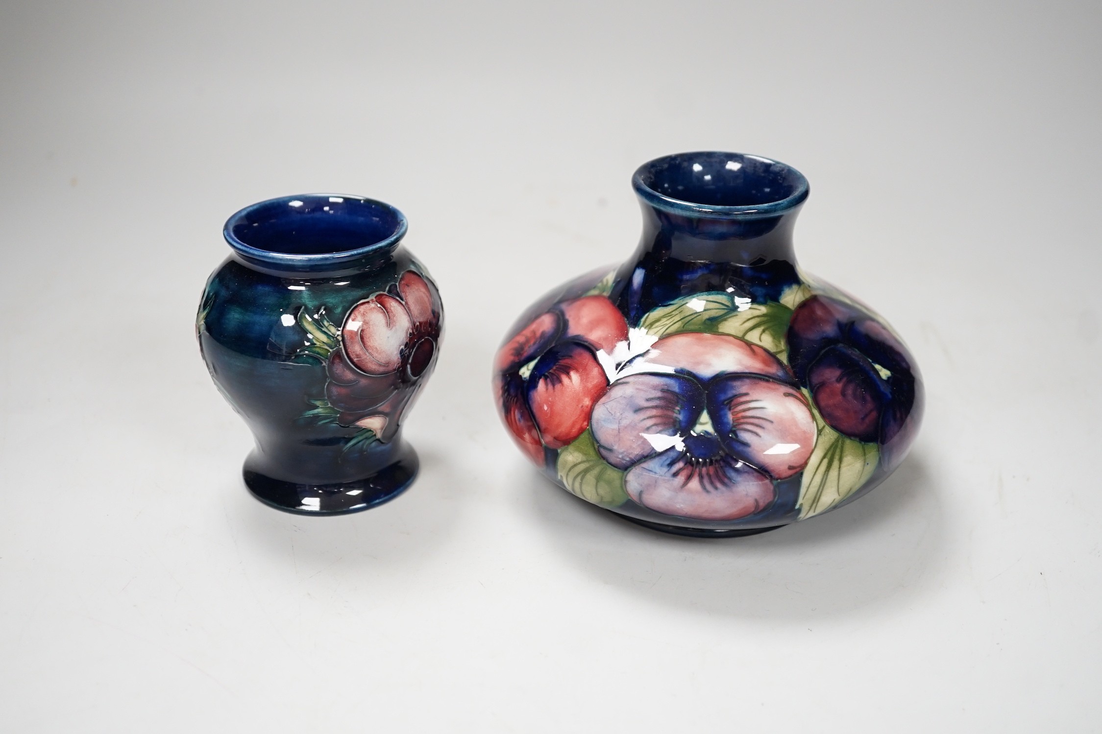 Two Moorcroft pottery vases. Tallest 10cm